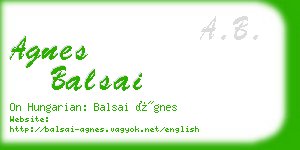 agnes balsai business card